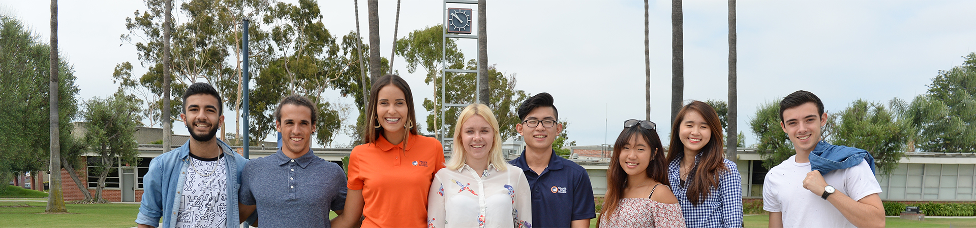 Group of international students in the OCC Quad