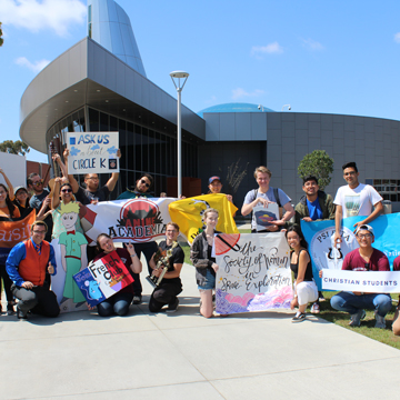 Group of student clubs posing for photo