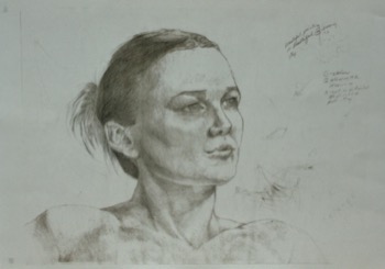 life drawing of woman from shoulders up